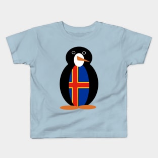 Aaland Islands Penguin Flag or Äland Islands Kids T-Shirt